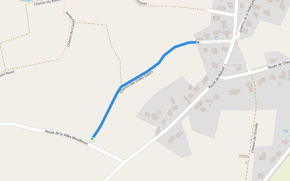 Chemin des Virées Galets walking route map in Pornichet