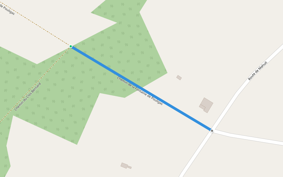 Chemin de la Fontaine de Pouligas walking route map in Pornichet