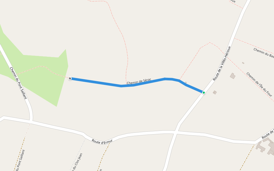 Chemin de Sérac walking route map in Pornichet