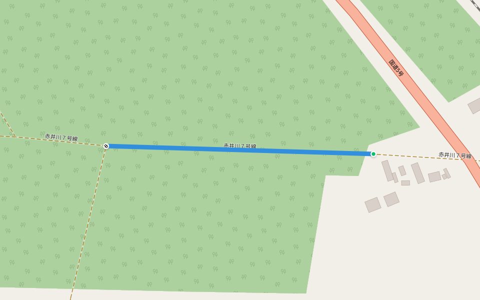 赤井川７号線 walking route map in Mori