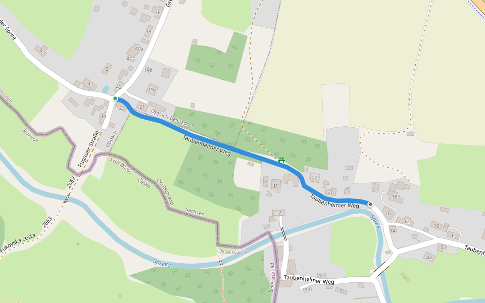 Taubenheimer Weg walking route map in Oppach