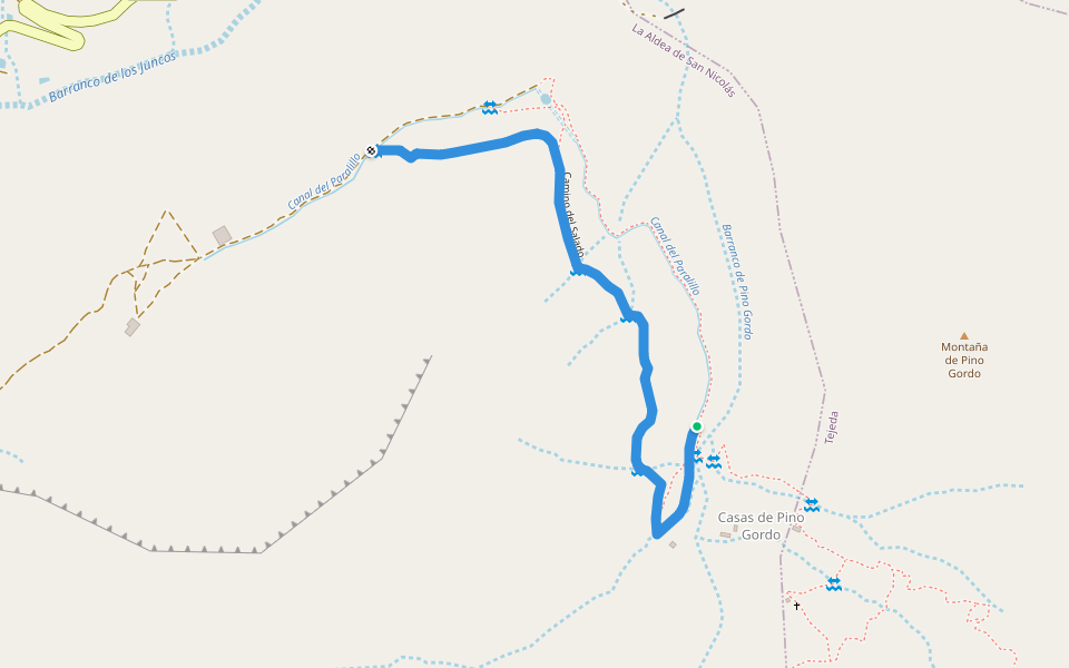 Camino del Salado walking route map in Cercadillos