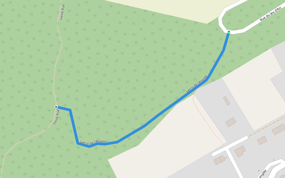 Larris de l'Anglée walking route map in Orrouy