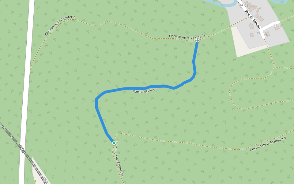 Ruelle Hémelot walking route map in Orrouy