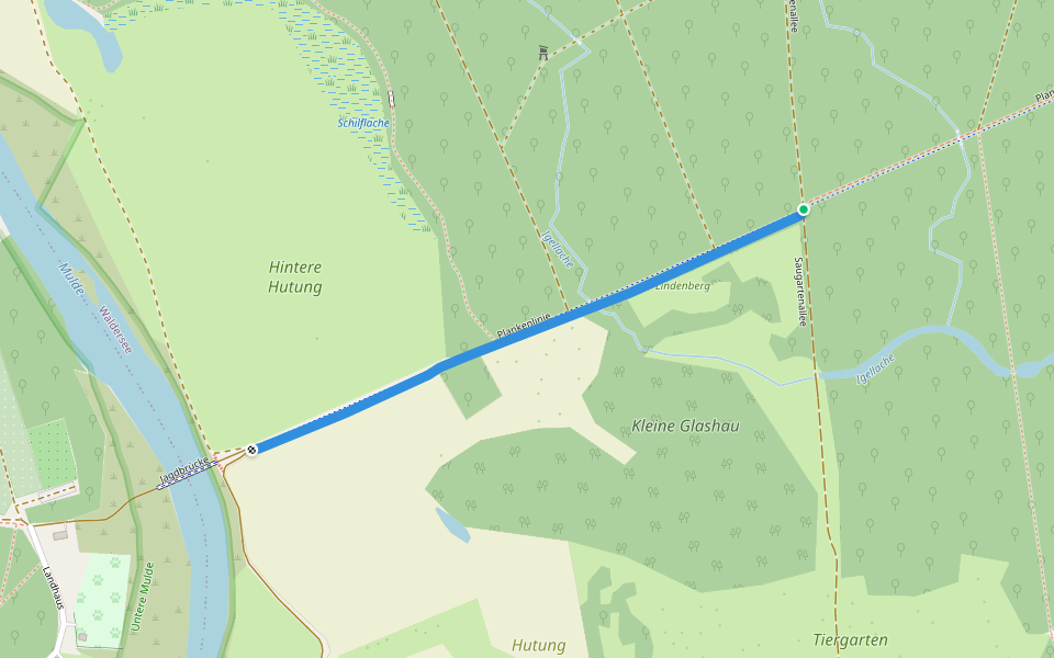 Plankenlinie walking route map in Dessau-Roßlau