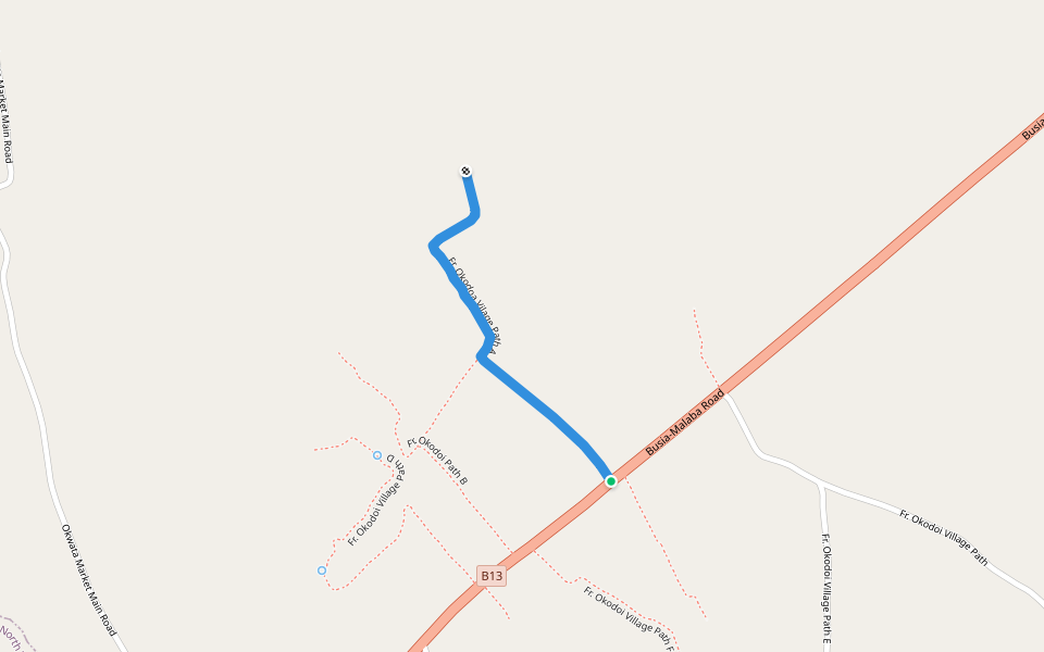 Fr. Okodoa Vilage Path A walking route map in Likoli