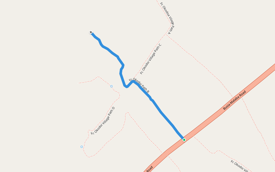 Fr. Okodoi Path B walking route map in Likoli