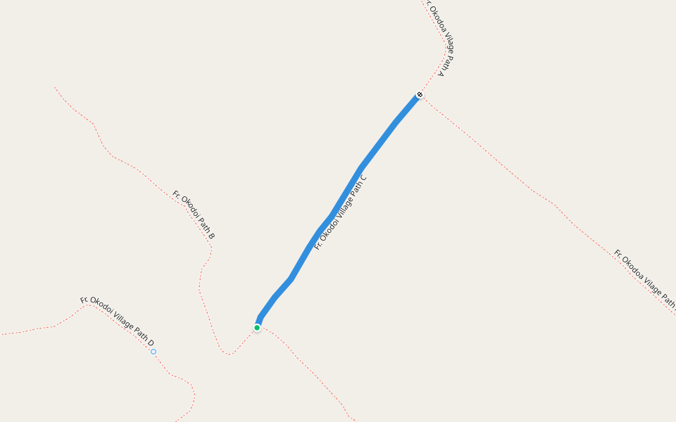 Fr. Okodoi Village Path C walking route map in Likoli