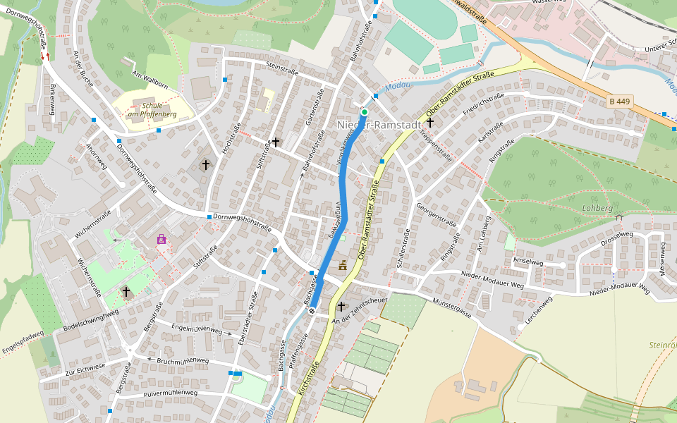 Vingåkerweg walking route map in Mühltal