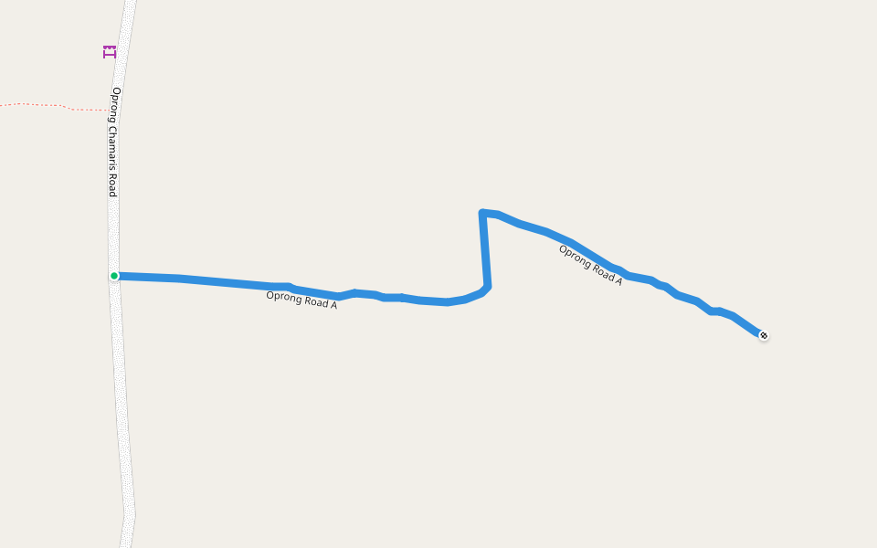Oprong Road A walking route map in Chelelemuk