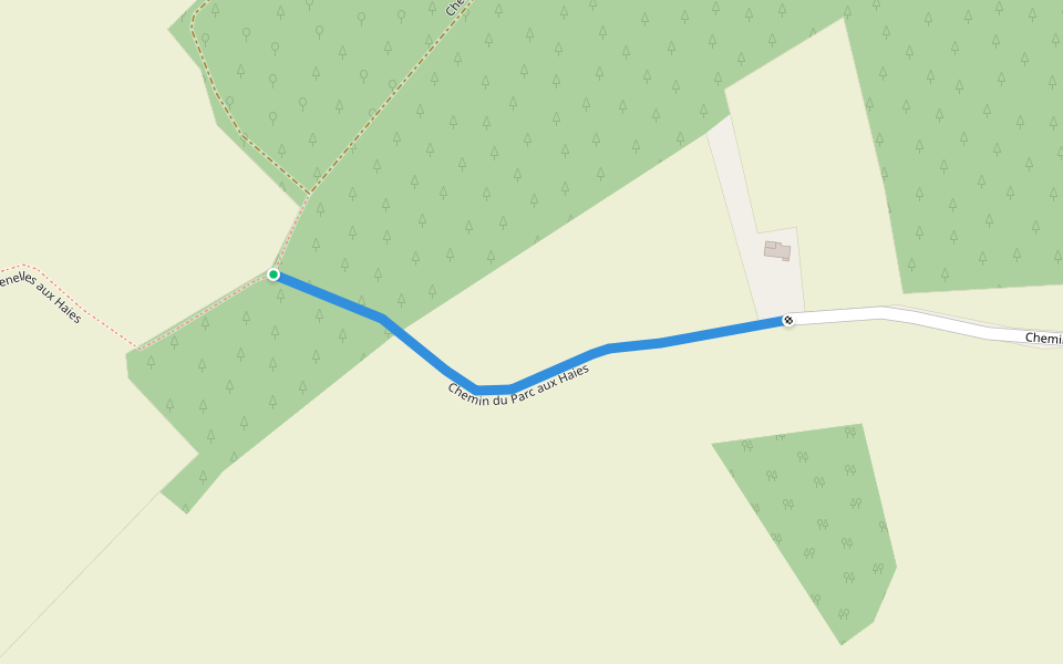 Chemin du Parc aux Haies walking route map in Thorigné-sur-Dué