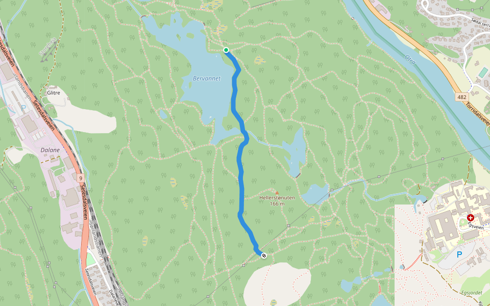 Lochners løype walking route map in Kristiansand
