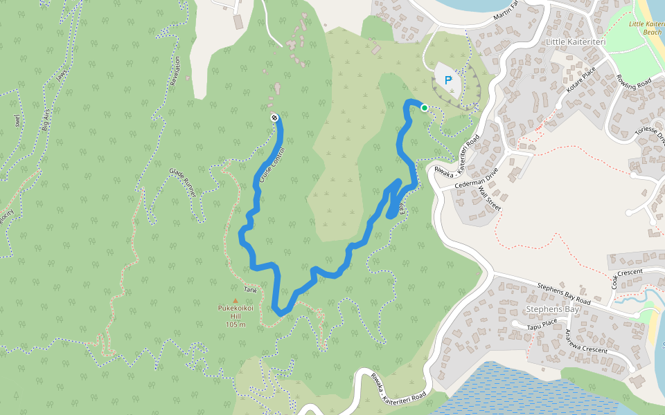 Cruise Control walking route map in Kaiteriteri