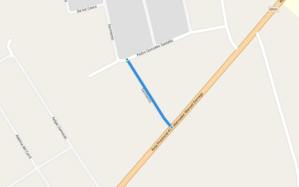 Sarmiento walking route map in San Antonio de Areco