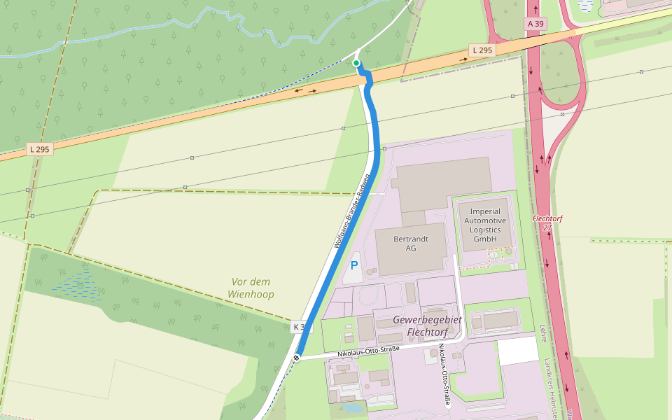 Wolfgang-Brandes-Radweg walking route map in Lehre