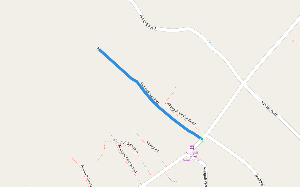 Alungoli Sub Path walking route map in Sikoma