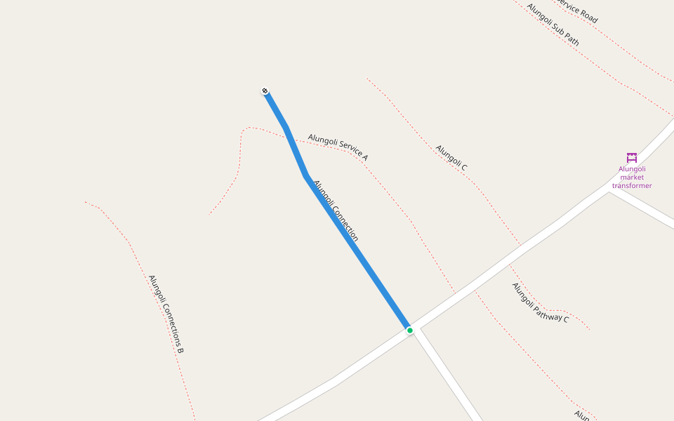 Alungoli Connection walking route map in Sikoma