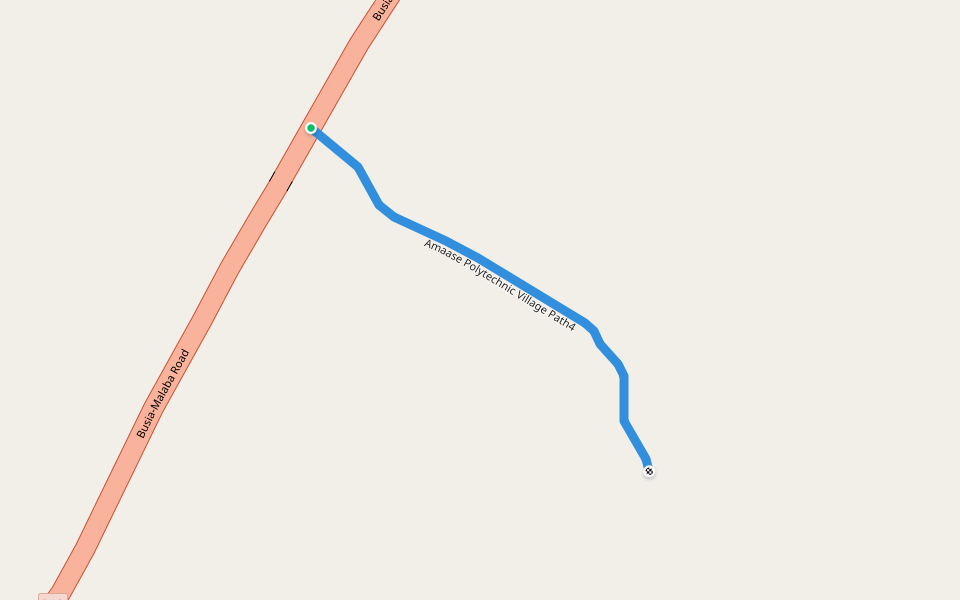 Amaase Polytechnic Village Path4 walking route map in Busia