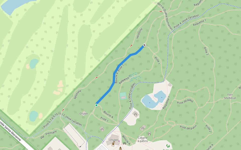 Boucle A, Piste 1 walking route map in Mirabel