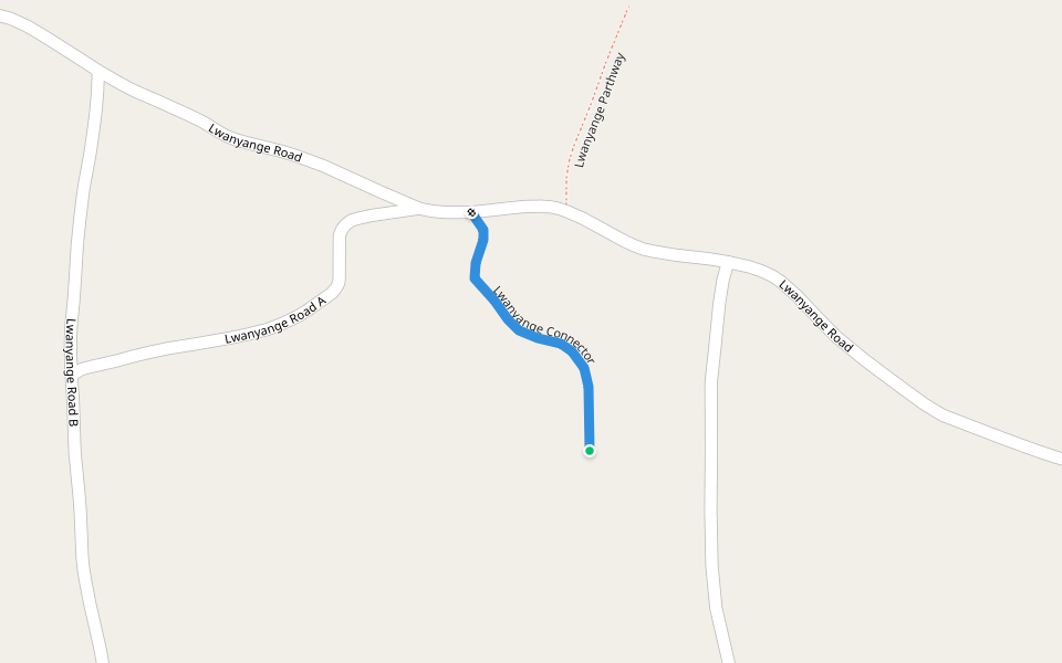 Lwanyange Connector walking route map in Nambale