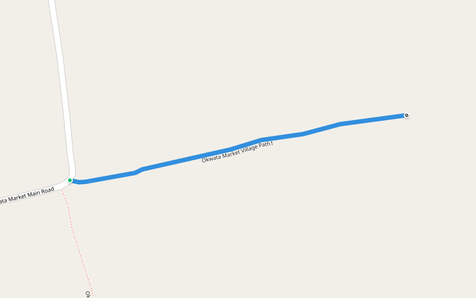 Okwata Market Village Path1 walking route map in Likoli