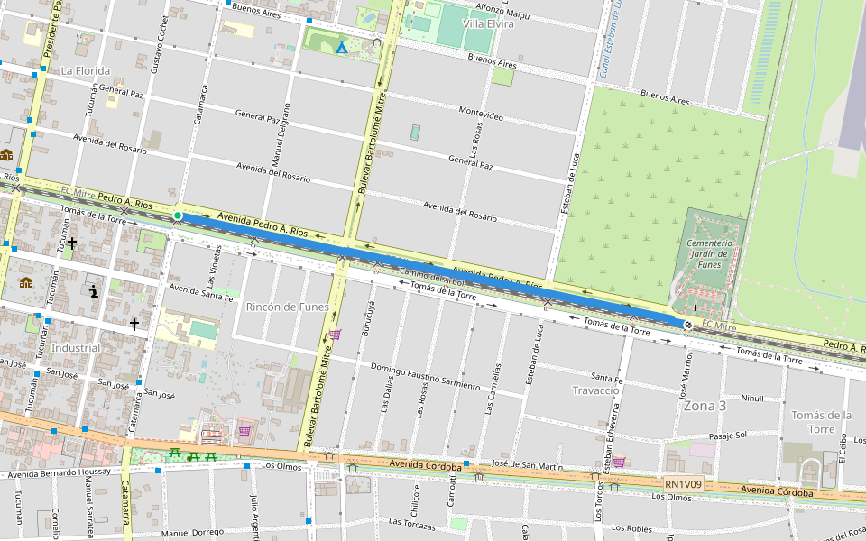 Camino del Árbol walking route map in Funes