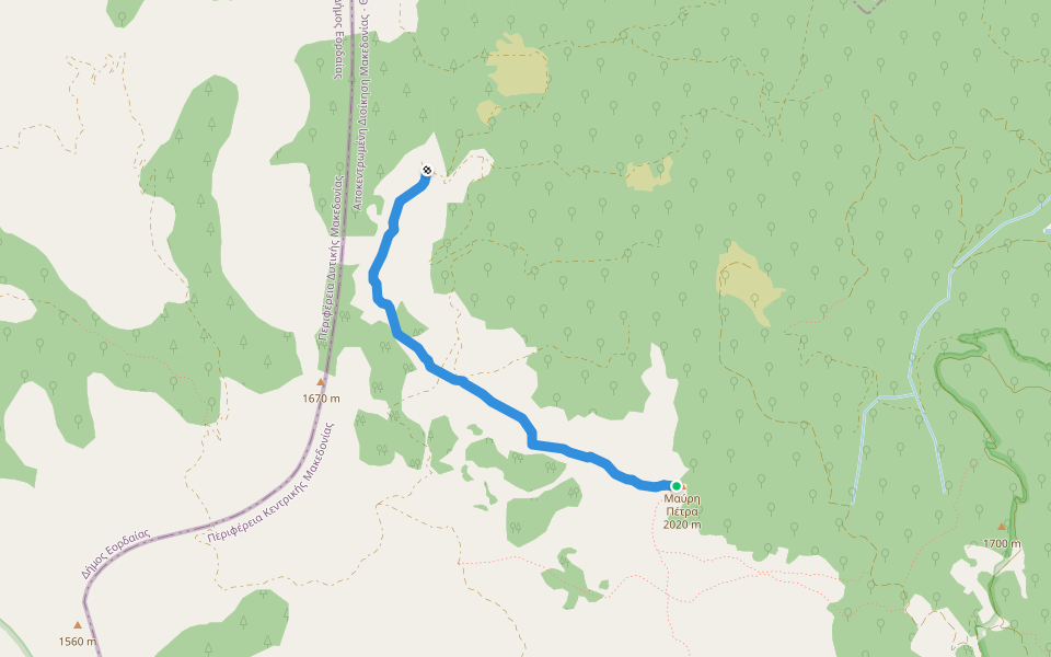 καλύβια Τσαπού-κορυφές Μαύρη Πέτρα, Χαμίτης και Τσανακτσή walking route map in Naousa