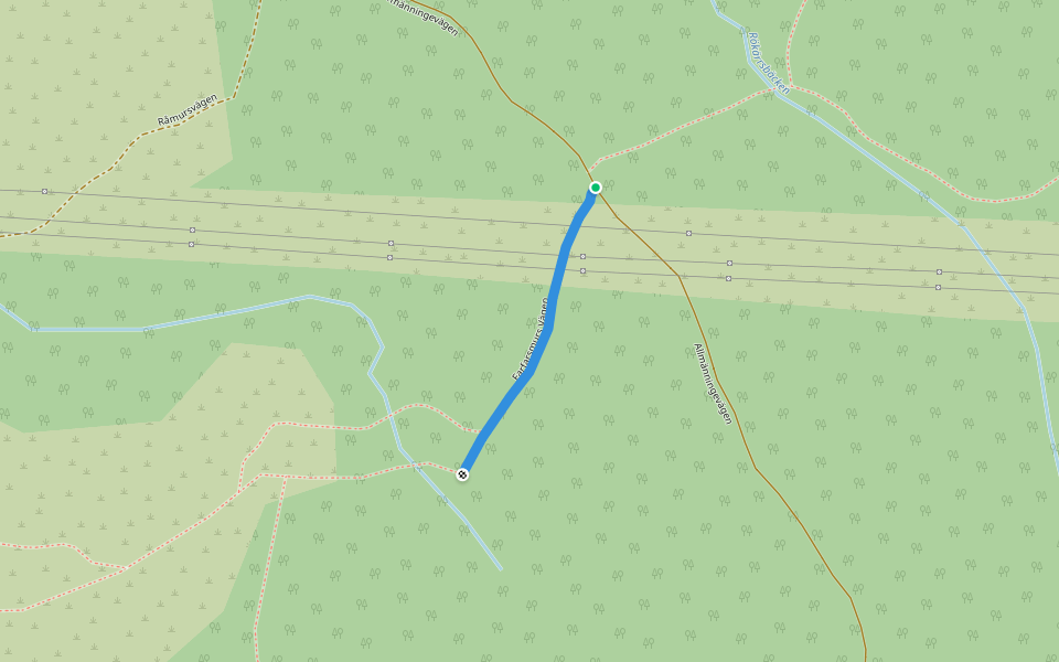Farfarsmurs Vägen walking route map in Valbo