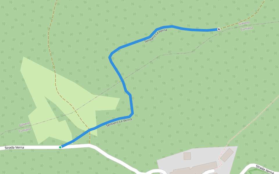 Sentiero La Verna walking route map in Moncalarda