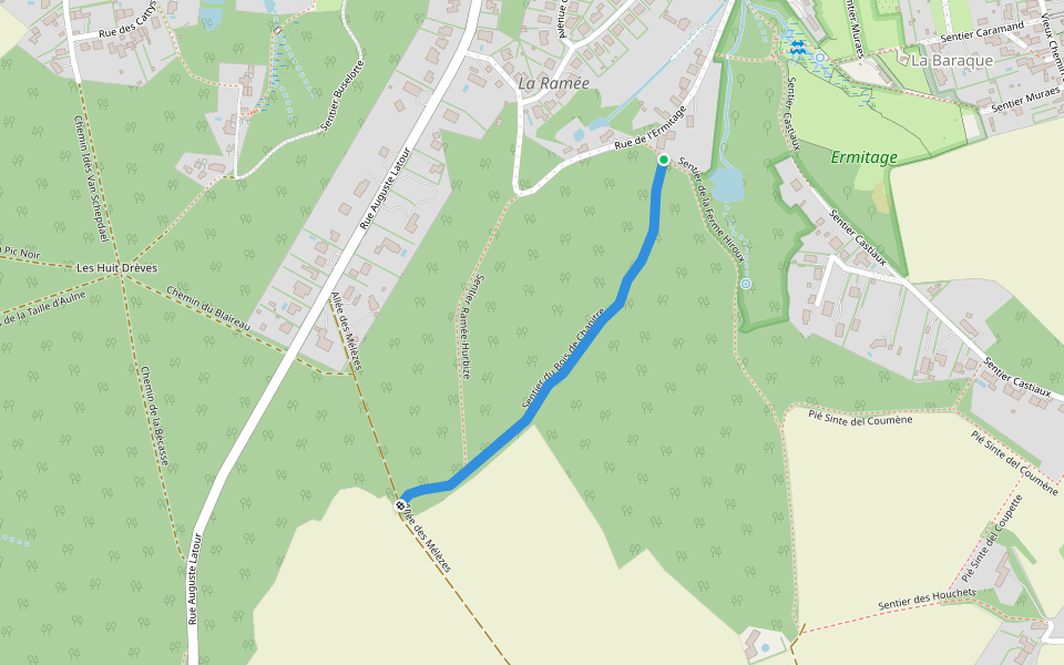 Sentier du Bois de Chapitre walking route map in Braine-le-Château