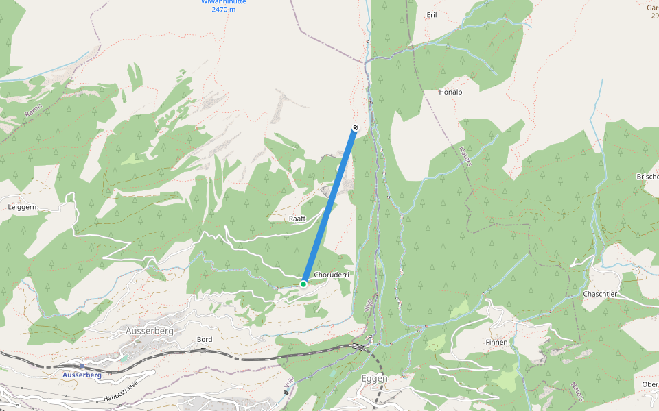 Niwärch-Stollen walking route map in Ausserberg