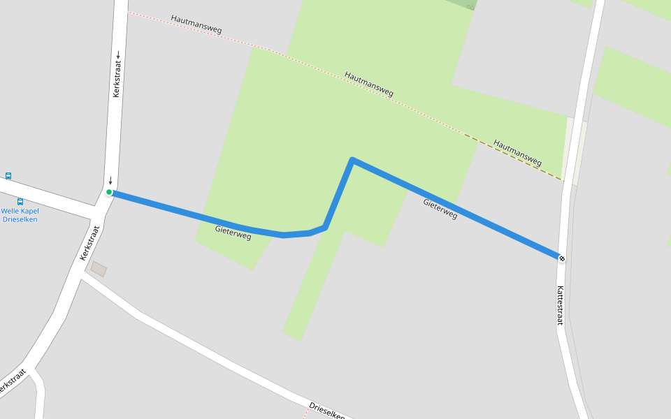 Gieterweg walking route map in Denderleeuw