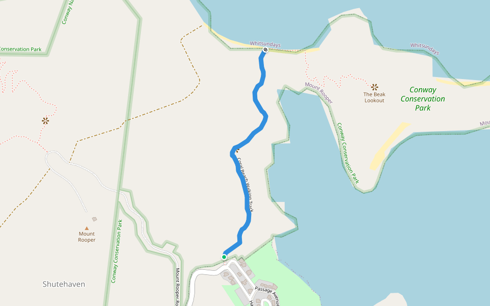 Coral Beach Walking Track walking route map in Shute Harbour