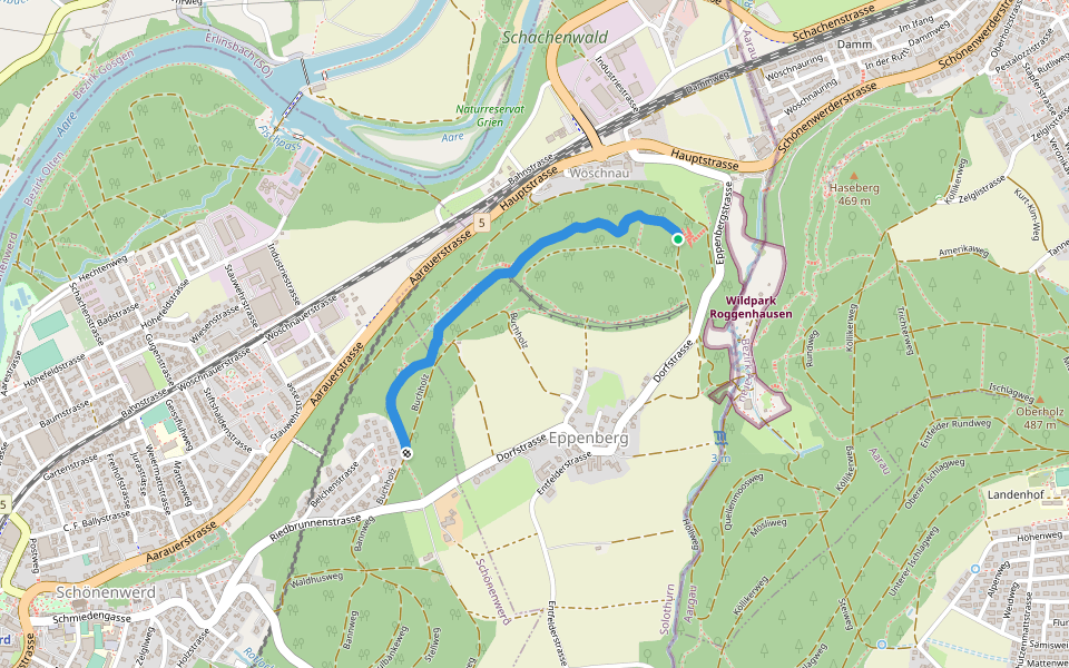 balm bei messen walking route map in Eppenberg-Wöschnau