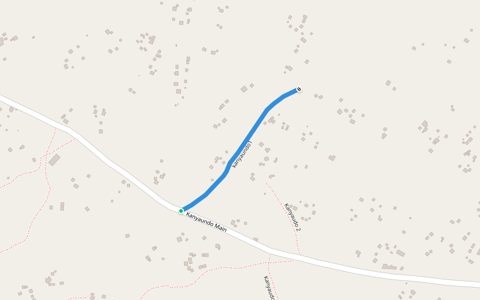 kanyaundo1 walking route map in Aboke Uwai