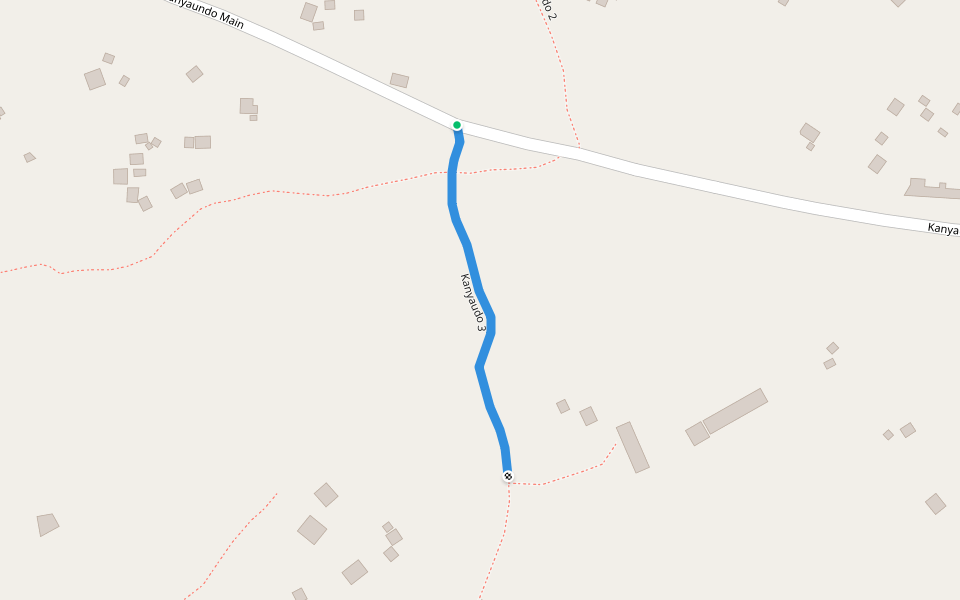 Kanyaudo 3 walking route map in Aboke Uwai