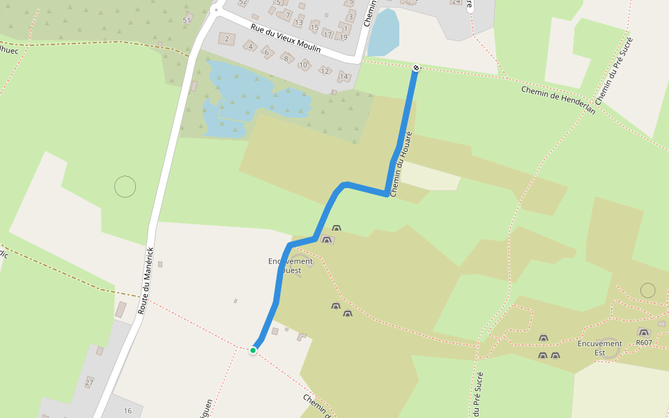 Chemin du Houaré walking route map in Batz-sur-Mer