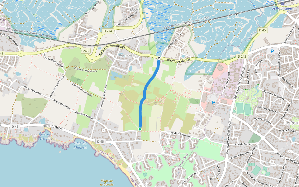 Chemin du Pré Sucré walking route map in Batz-sur-Mer