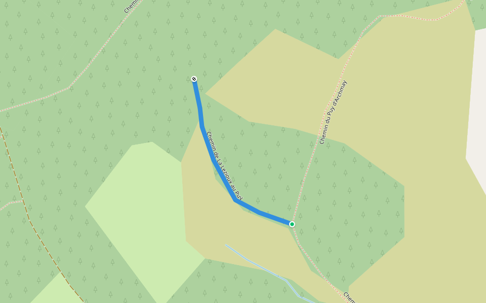 Chemin de La Lezioux au Puy walking route map in Gentioux-Pigerolles