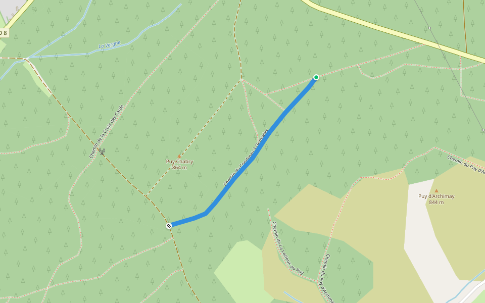 Chemin du Condreau à Gensialex walking route map in Gentioux-Pigerolles