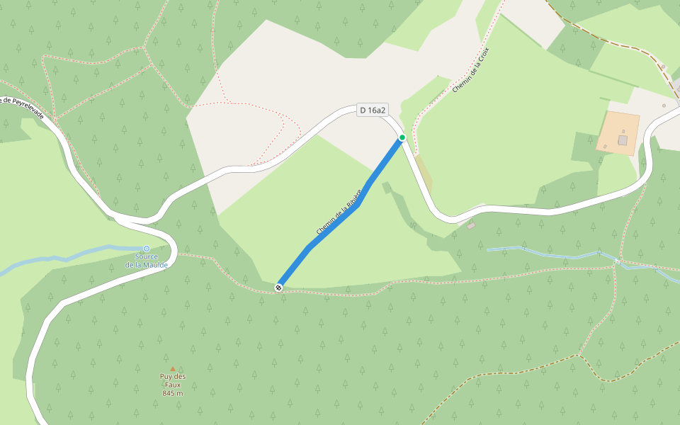 Chemin de la Ribière walking route map in Gentioux-Pigerolles