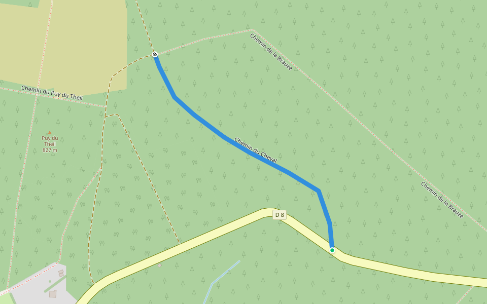 Chemin du Cheval walking route map in Gentioux-Pigerolles