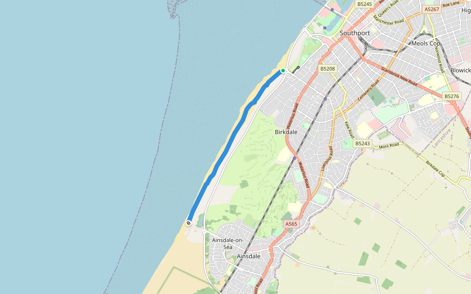 Velvet Trail walking route map in Southport