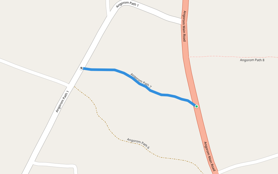 Angorom Path 7 walking route map in Alupe