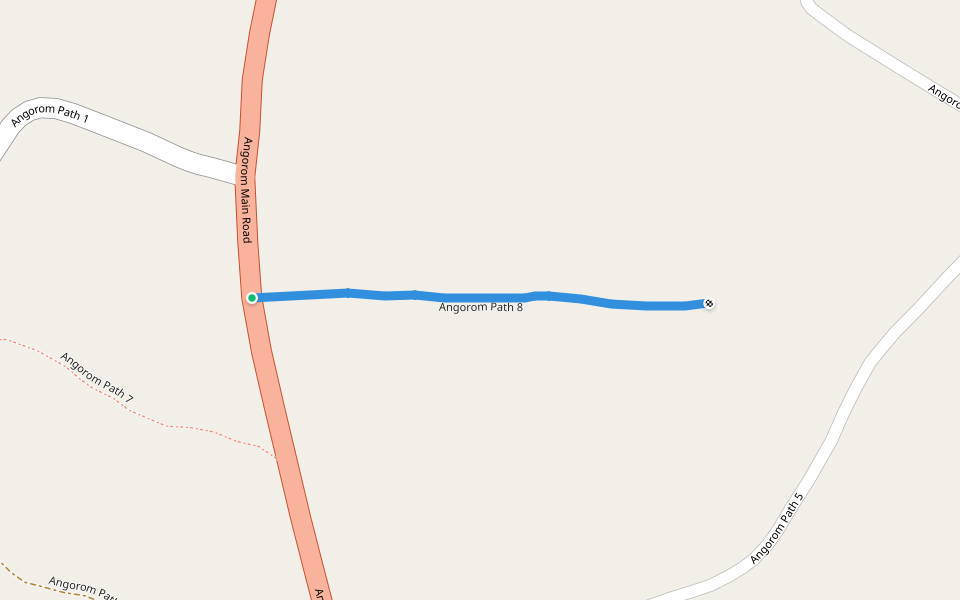 Angorom Path 8 walking route map in Alupe