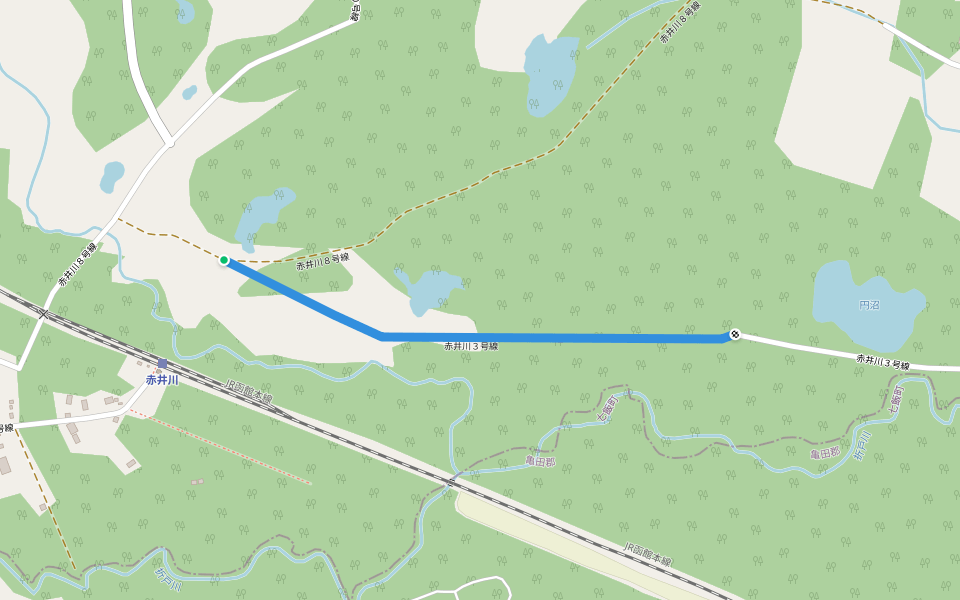 赤井川３号線 walking route map in Mori