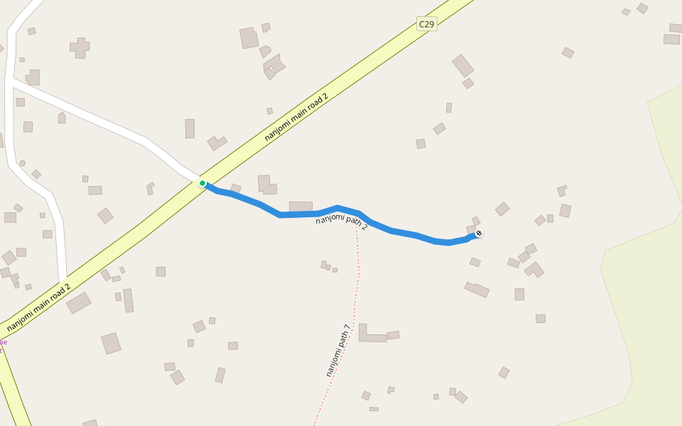 nanjomi path 2 walking route map in Bujwane