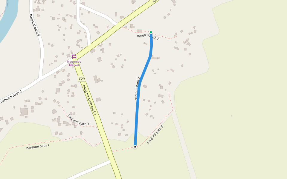 nanjomi path 7 walking route map in Bujwane