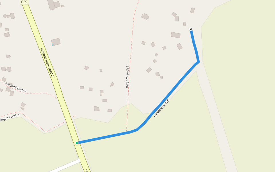 nanjomi path 8 walking route map in Bujwane