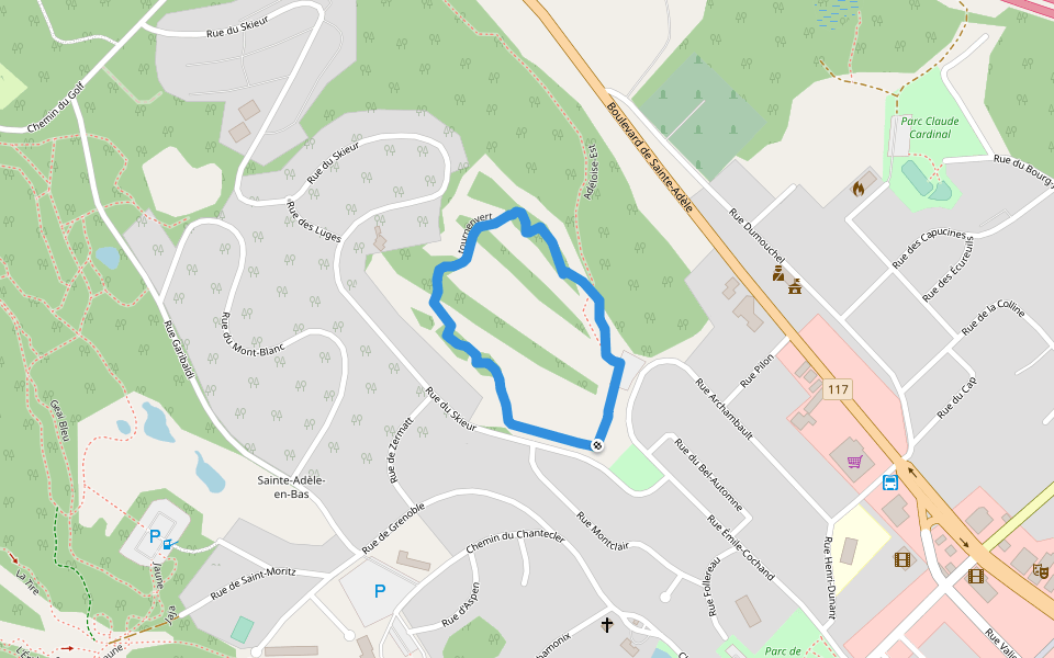 tournenvert walking route map in Sainte-Adèle